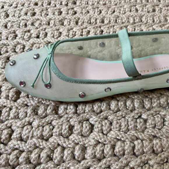 NWT Loeffler Randall Leonie Seafoam/Crystal Ballet Flat-Size 9 - Picture 3 of 6